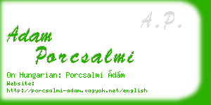 adam porcsalmi business card